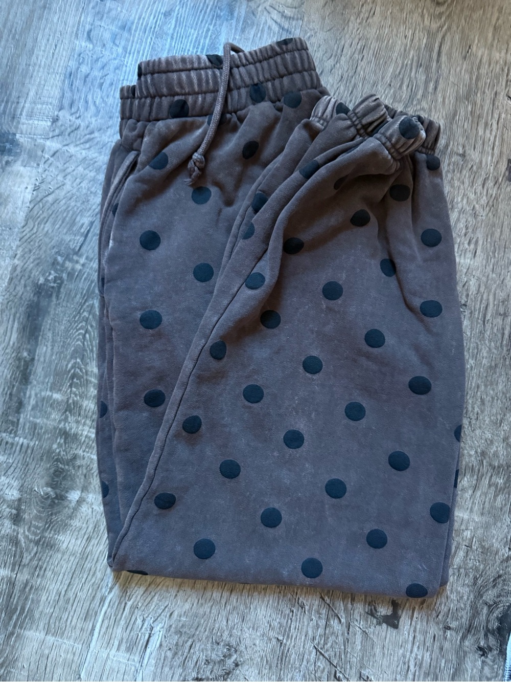 Urban Outfitters Brown Joggers with Black Polka Dots